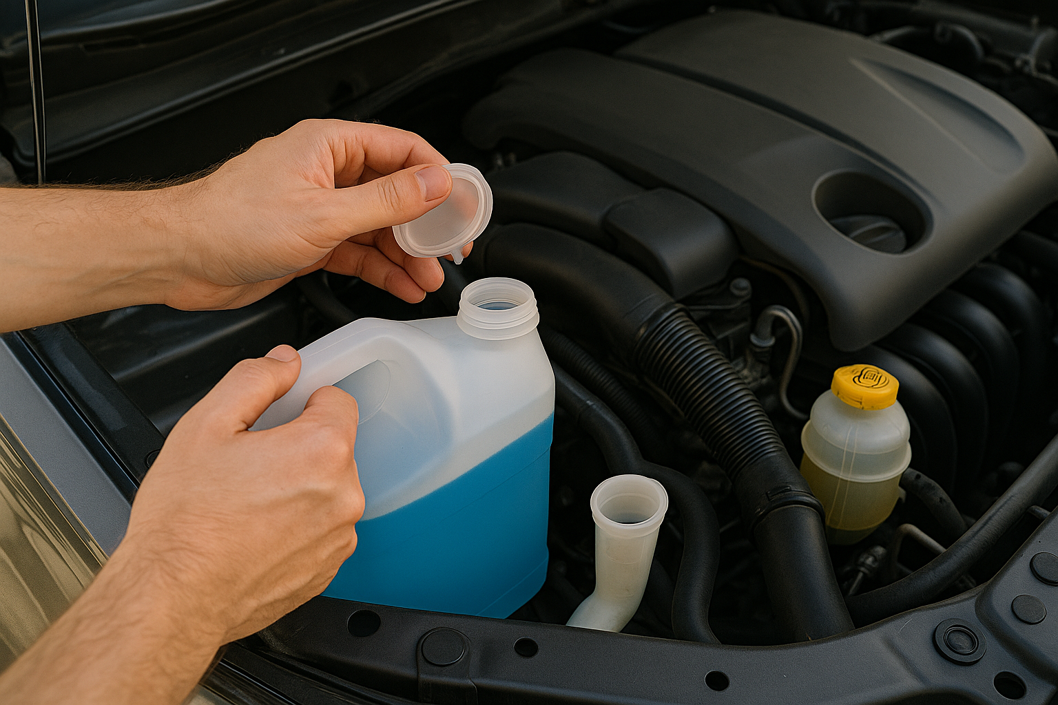 Top up car fluids